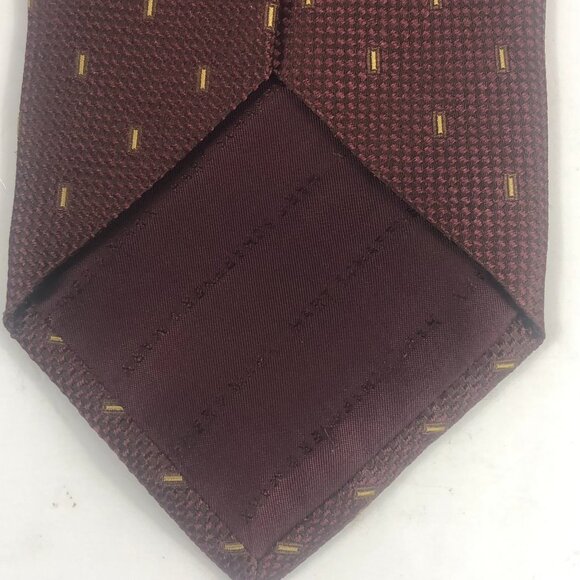 Vintage Hart Schaffner Marx Men's Neck Tie Burgundy Gold  Silk Italy Textured - Picture 3 of 5